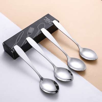 Korean Reusable Food Grade Stainless Steel 6Pcs Set Silver Spoons Kitchen Serving Spoon