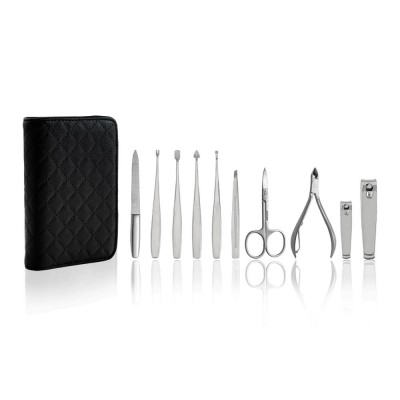 10 Pieces Stainless Steel Manicure Set Professional Nail Clipper Set With Zipper Case