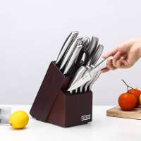 Premium Quality 13Pcs Cooking Stainless Steel 2Cr13 Blade Wood Block Kitchen Royal Knife Set