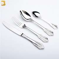 dinnerware sets luxury tableware stainless steel vintage 4pcs set flatware sets silver