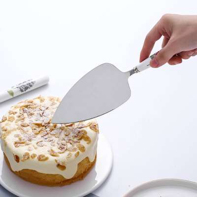 New Style Cake Bread Tools Ceramic Handle Stainless Steel Wedding Cake Knife Set Cake Server