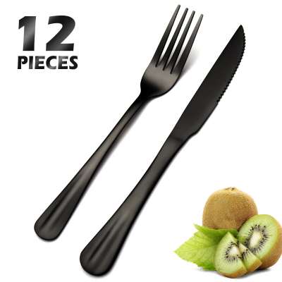 Swiss Hotel Black Cutlery Set International Stainless Steel Steak Knife Fork Cutleries Dining Fancy Flatware Cutlery Set