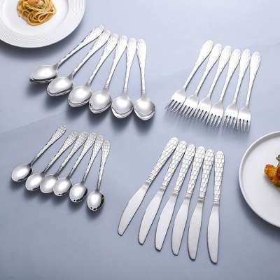 Accept customization unique handle metal knife fork spoon set stainless steel cutlery set